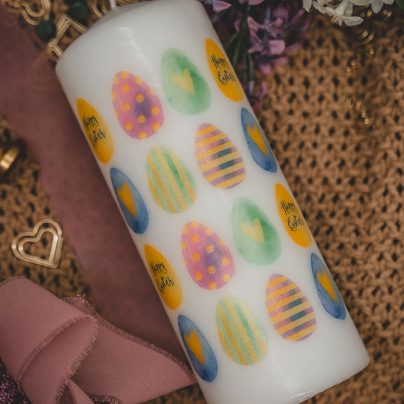 Herzwerk Store Ostereier bunt Osterkerze