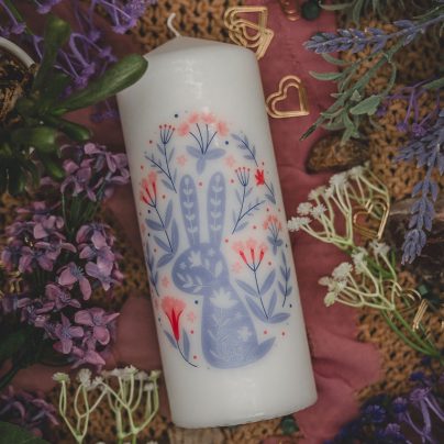 Herzwerk Store Osterhase Blumen lila