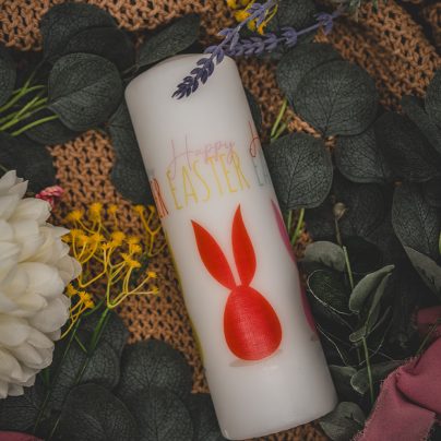 Herzwerk Store Osterhase Happy Eastern Silhouette rot